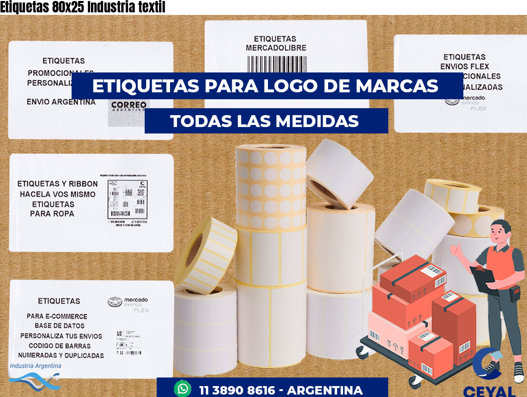 Etiquetas 80x25 Industria textil