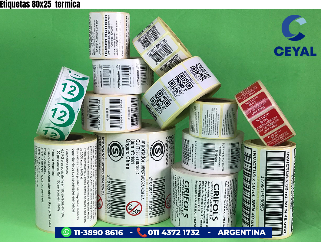 Etiquetas 80x25 termica