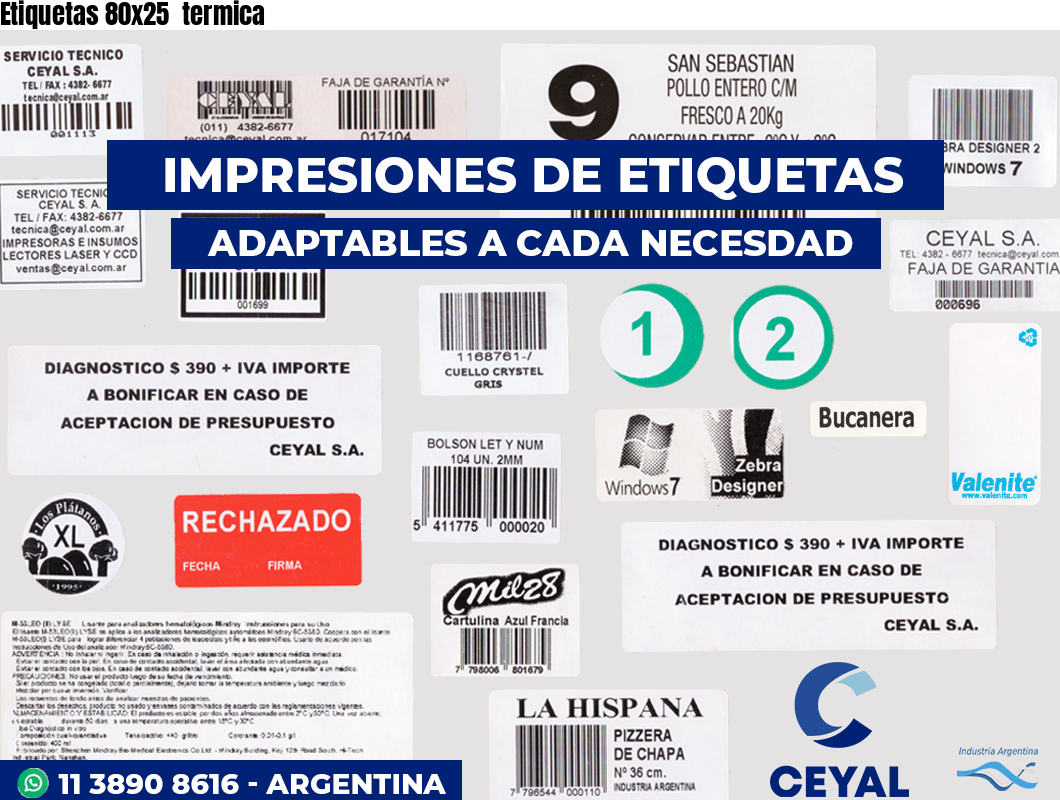 Etiquetas 80x25 termica