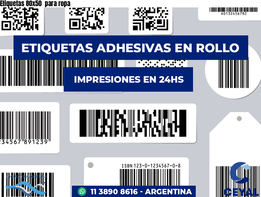 Etiquetas 80x50 para ropa