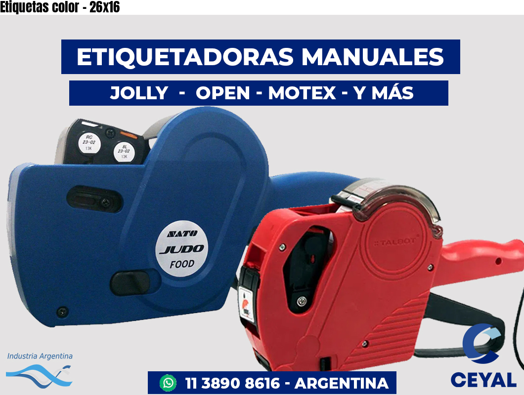 Etiquetas color - 26x16