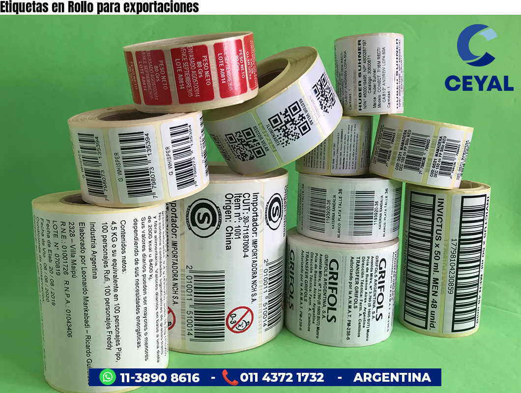 Etiquetas en Rollo para exportaciones