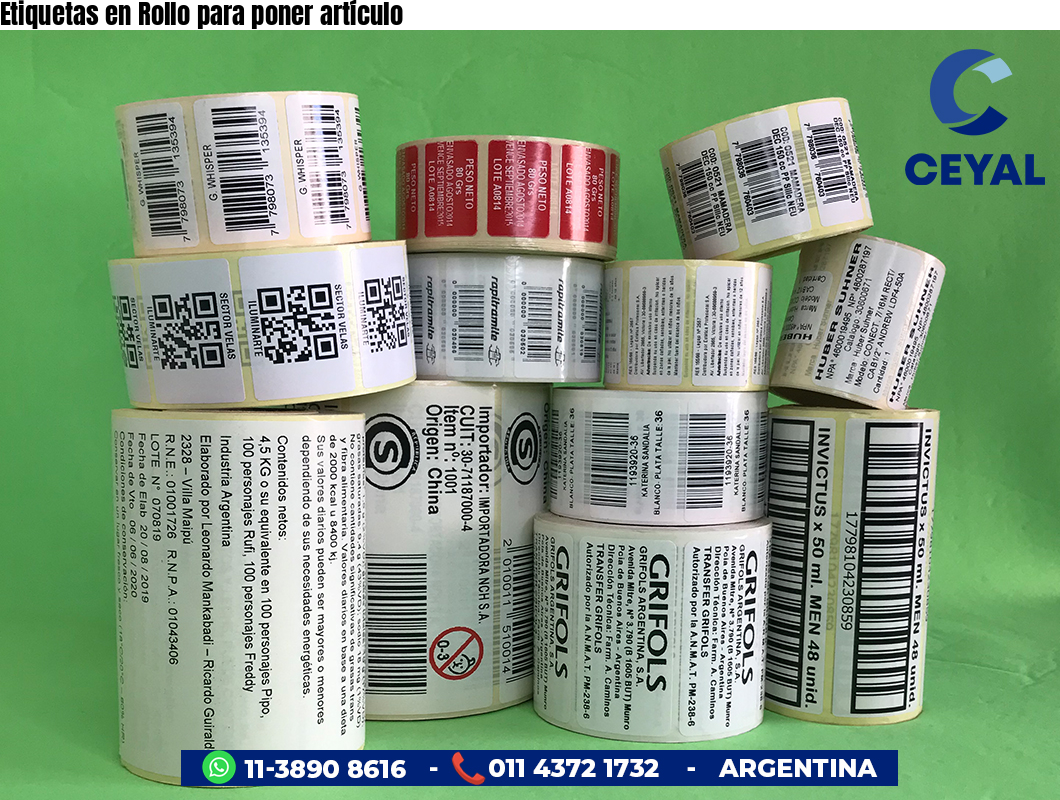 Etiquetas en Rollo para poner artículo