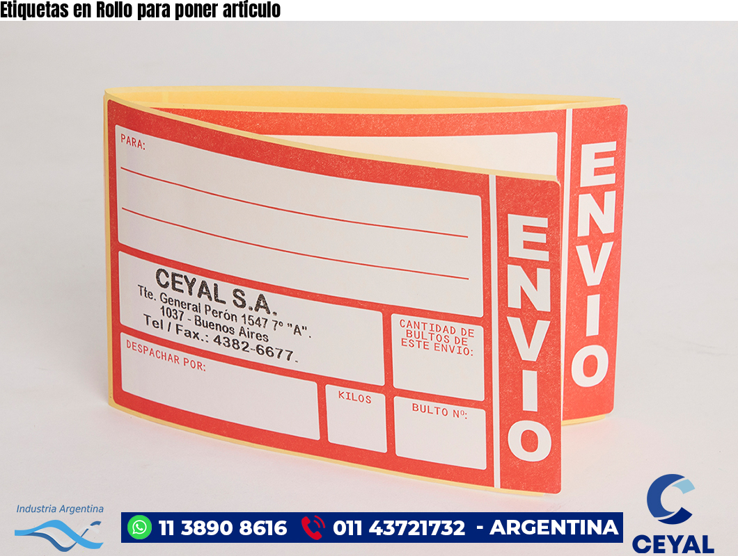 Etiquetas en Rollo para poner artículo