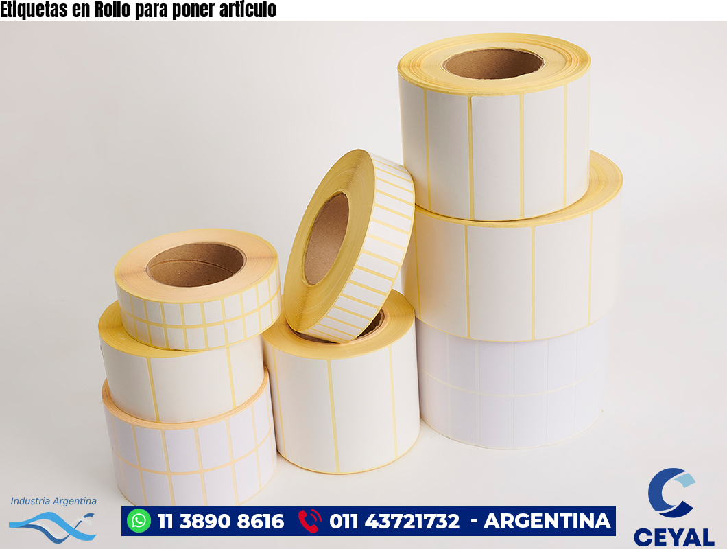 Etiquetas en Rollo para poner artículo