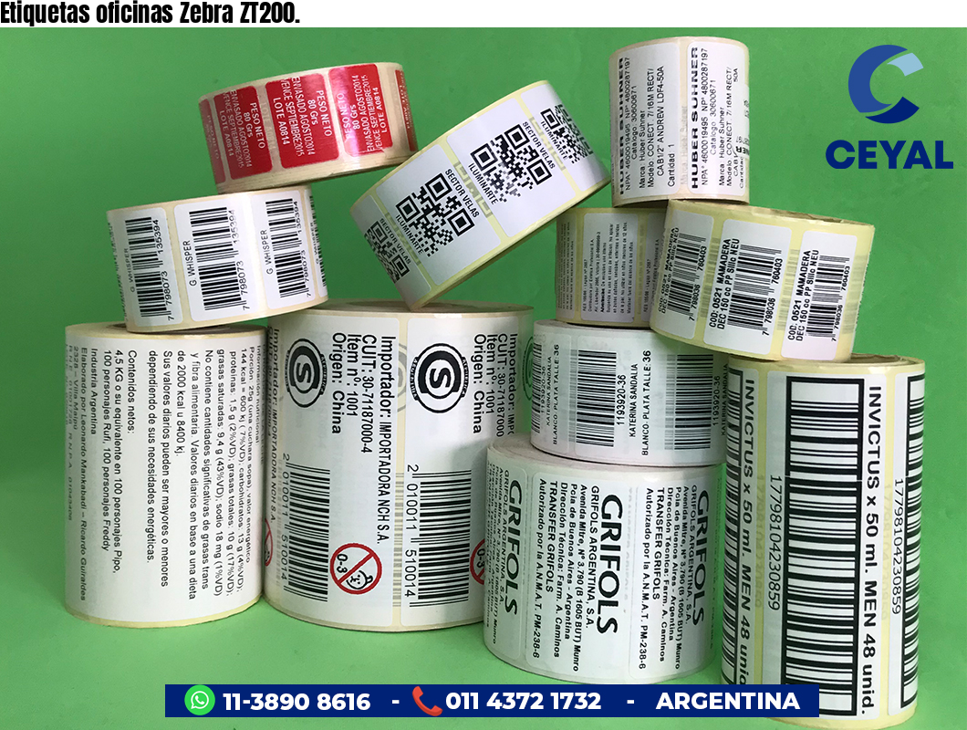 Etiquetas oficinas Zebra ZT200.