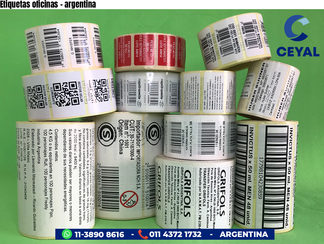 Etiquetas oficinas - argentina
