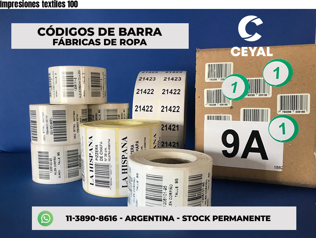 Impresiones textiles 100