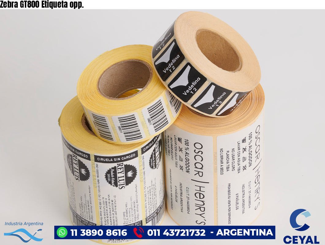 Zebra GT800 Etiqueta opp.