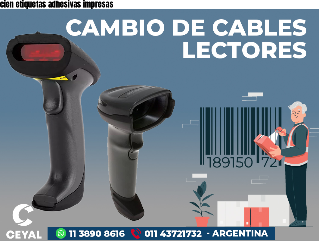 cien etiquetas adhesivas impresas