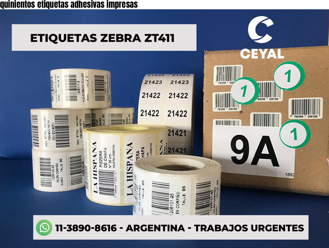 quinientos etiquetas adhesivas impresas
