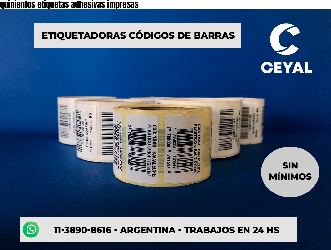 quinientos etiquetas adhesivas impresas