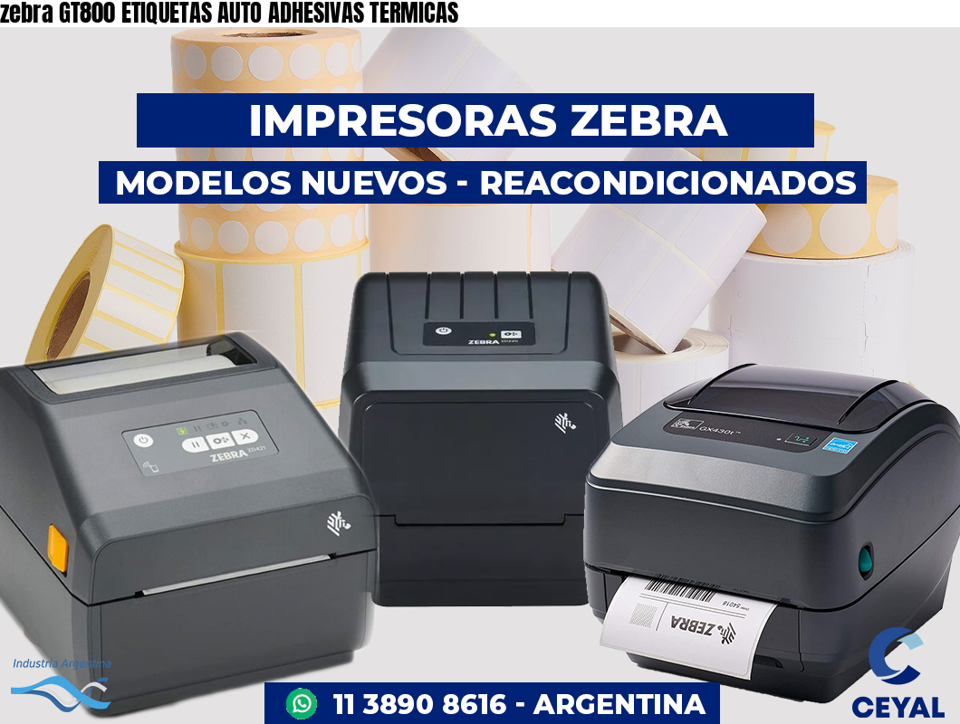 zebra GT800 ETIQUETAS AUTO ADHESIVAS TERMICAS
