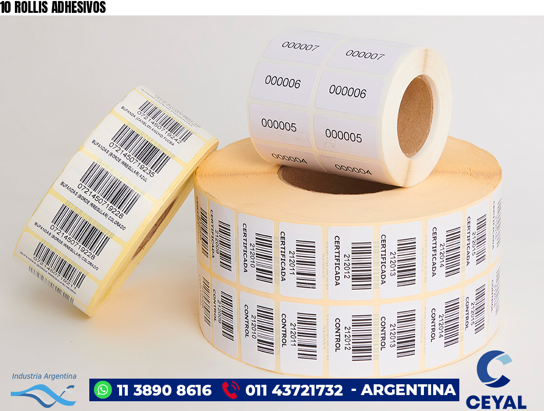 10 ROLLIS ADHESIVOS