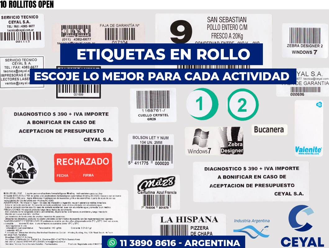 10 ROLLITOS OPEN