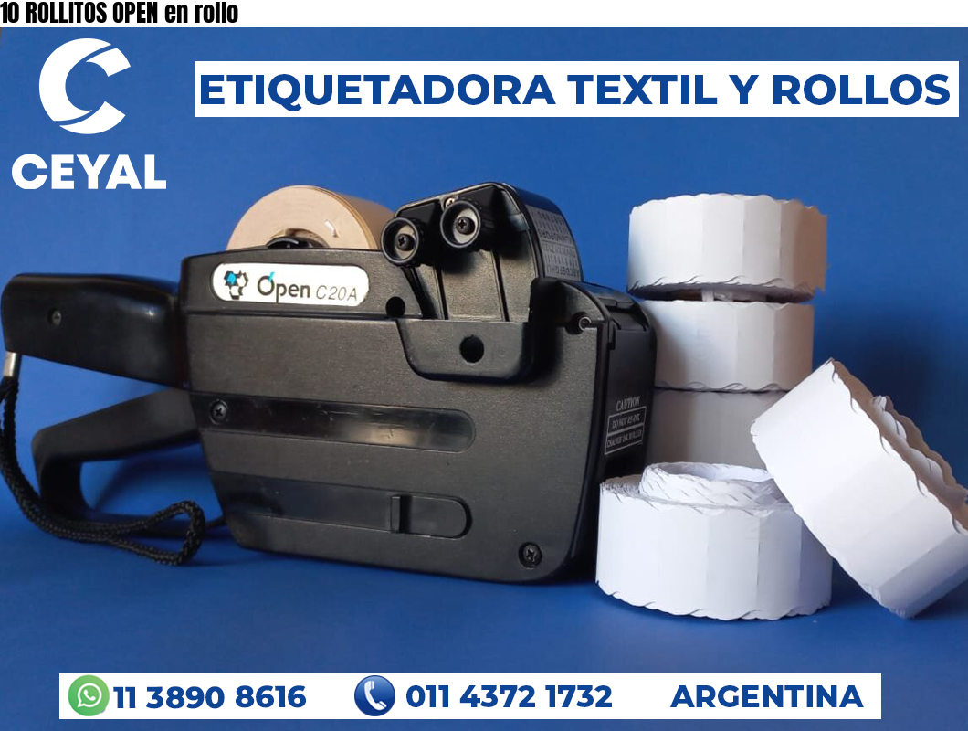 10 ROLLITOS OPEN en rollo