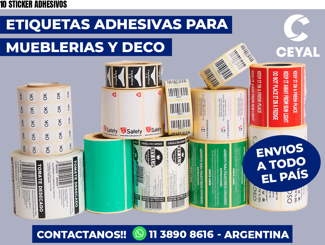 10 STICKER ADHESIVOS