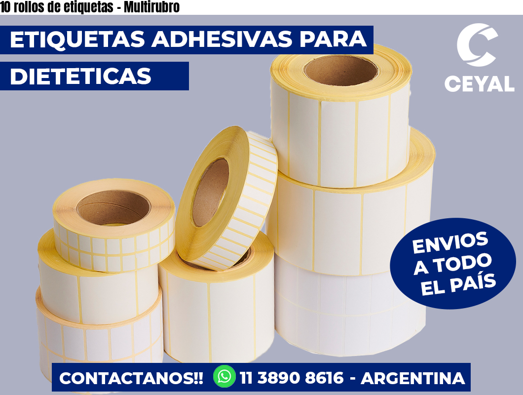 10 rollos de etiquetas – Multirubro