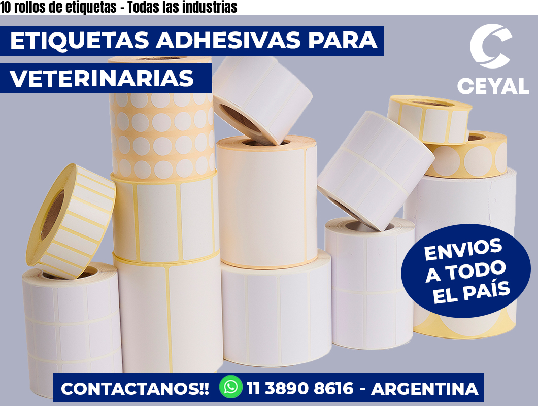 10 rollos de etiquetas - Todas las industrias