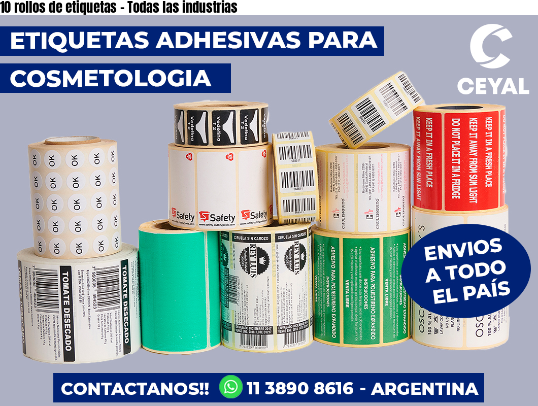 10 rollos de etiquetas – Todas las industrias