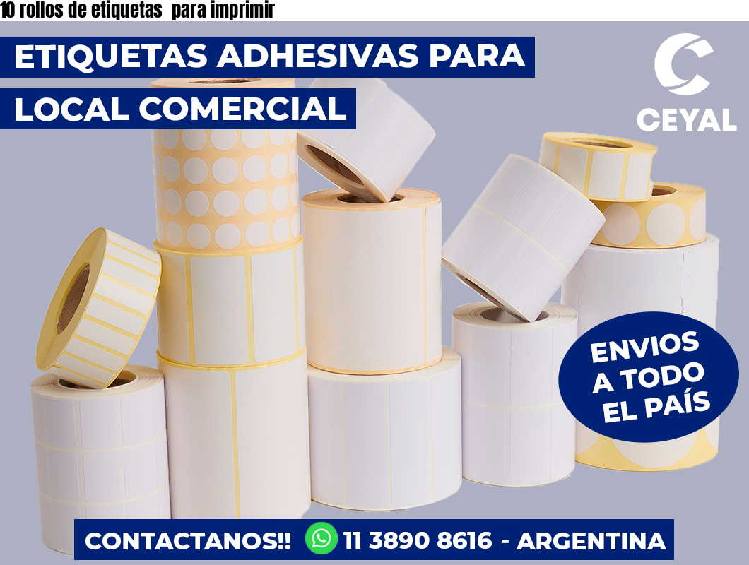 10 rollos de etiquetas para imprimir