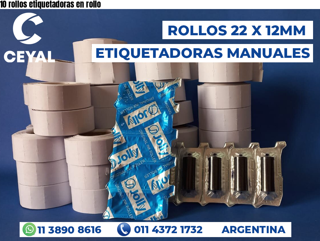10 rollos etiquetadoras en rollo