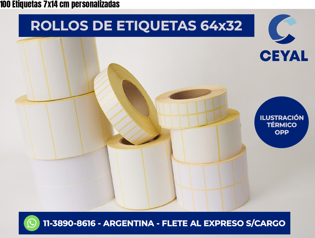 100 Etiquetas 7×14 cm personalizadas