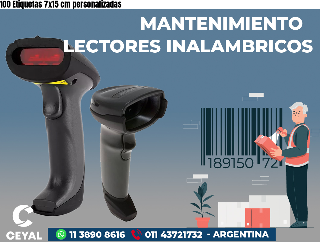 100 Etiquetas 7x15 cm personalizadas