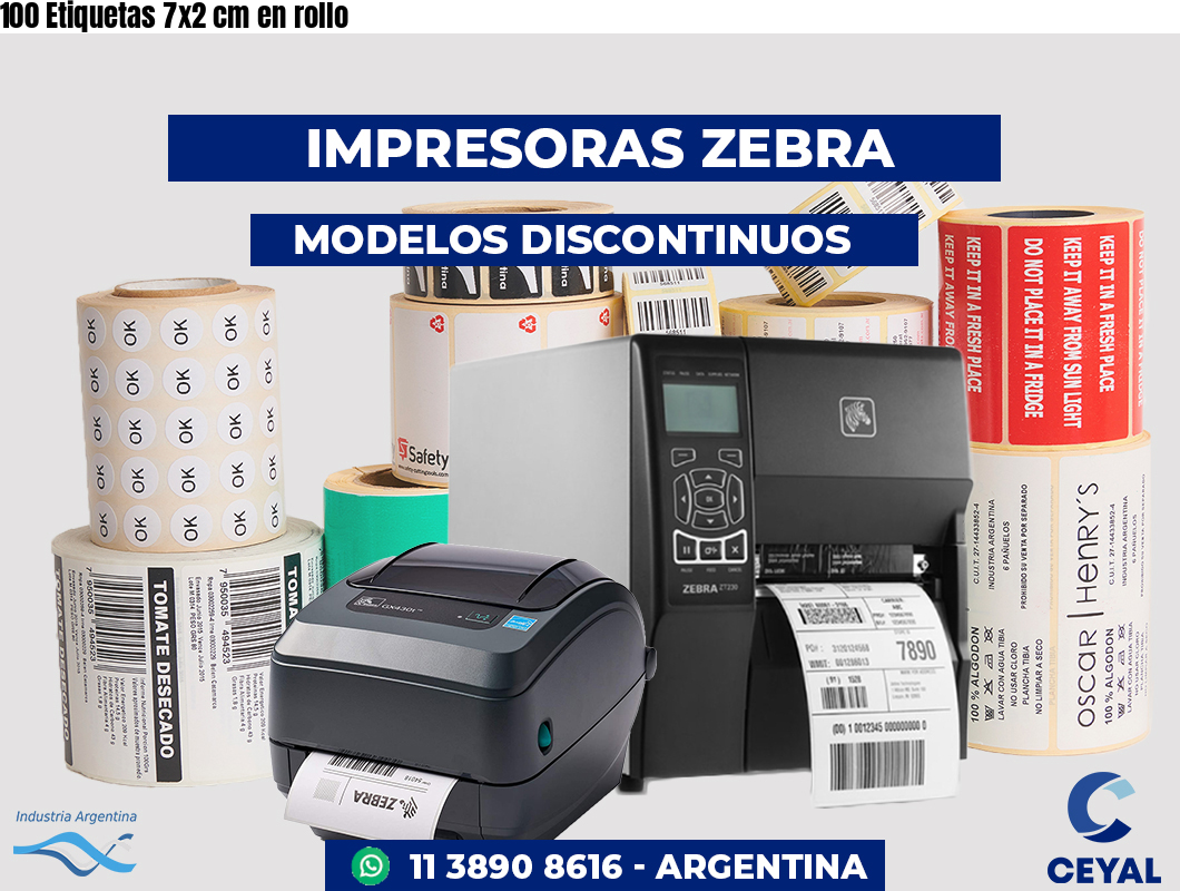 100 Etiquetas 7x2 cm en rollo