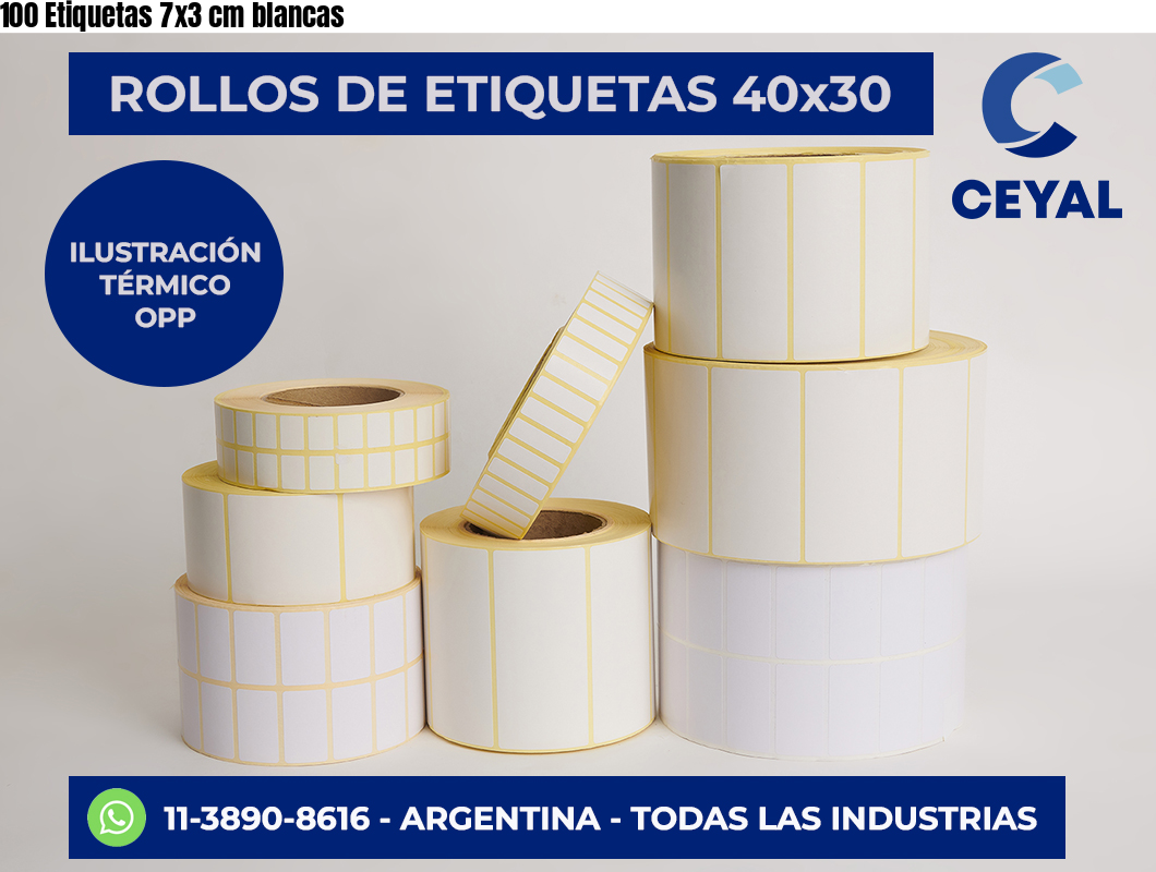 100 Etiquetas 7×3 cm blancas