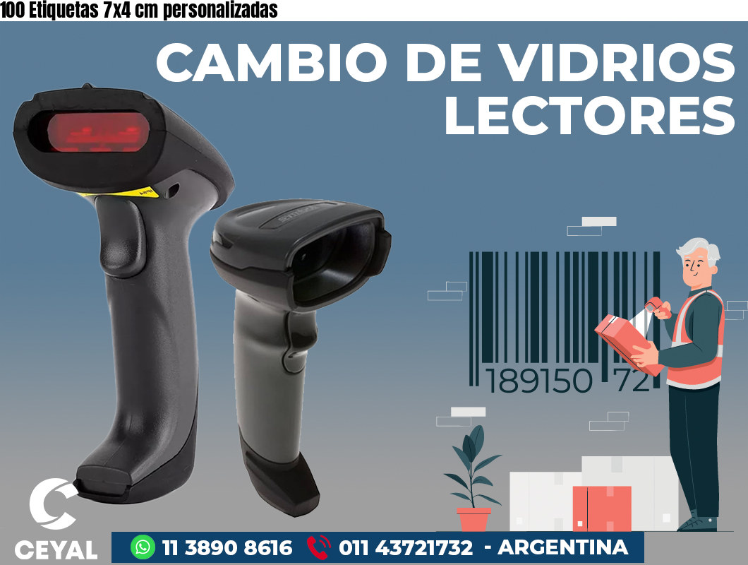 100 Etiquetas 7x4 cm personalizadas