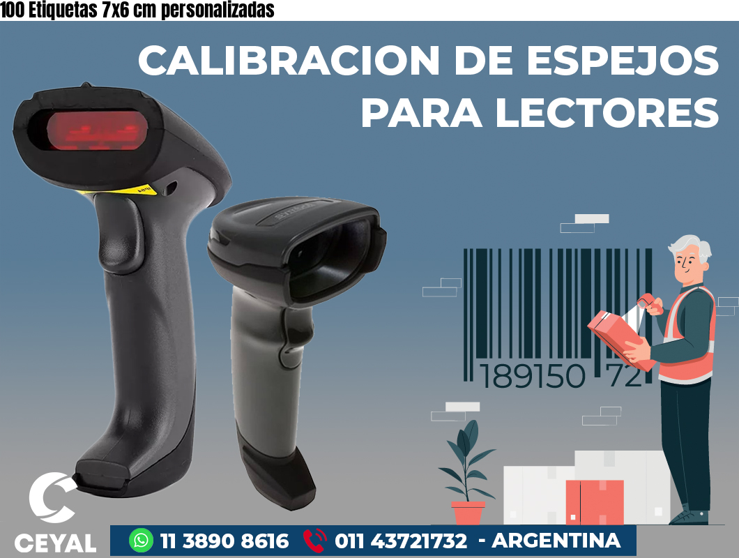 100 Etiquetas 7x6 cm personalizadas