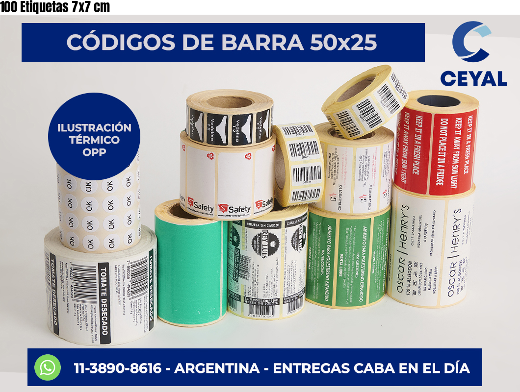 100 Etiquetas 7×7 cm