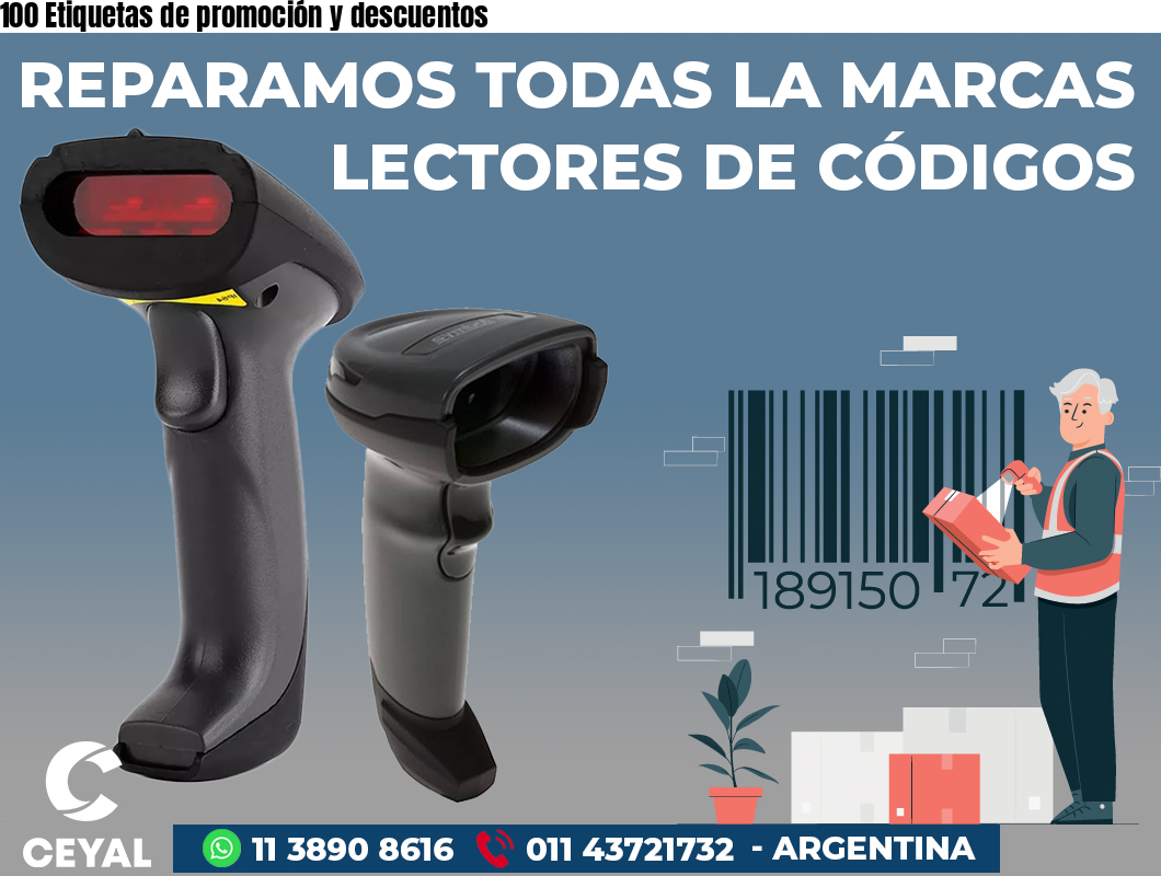 100 Etiquetas de promoción y descuentos