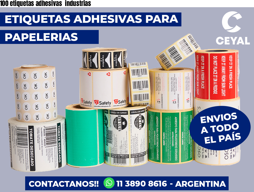 100 etiquetas adhesivas  industrias