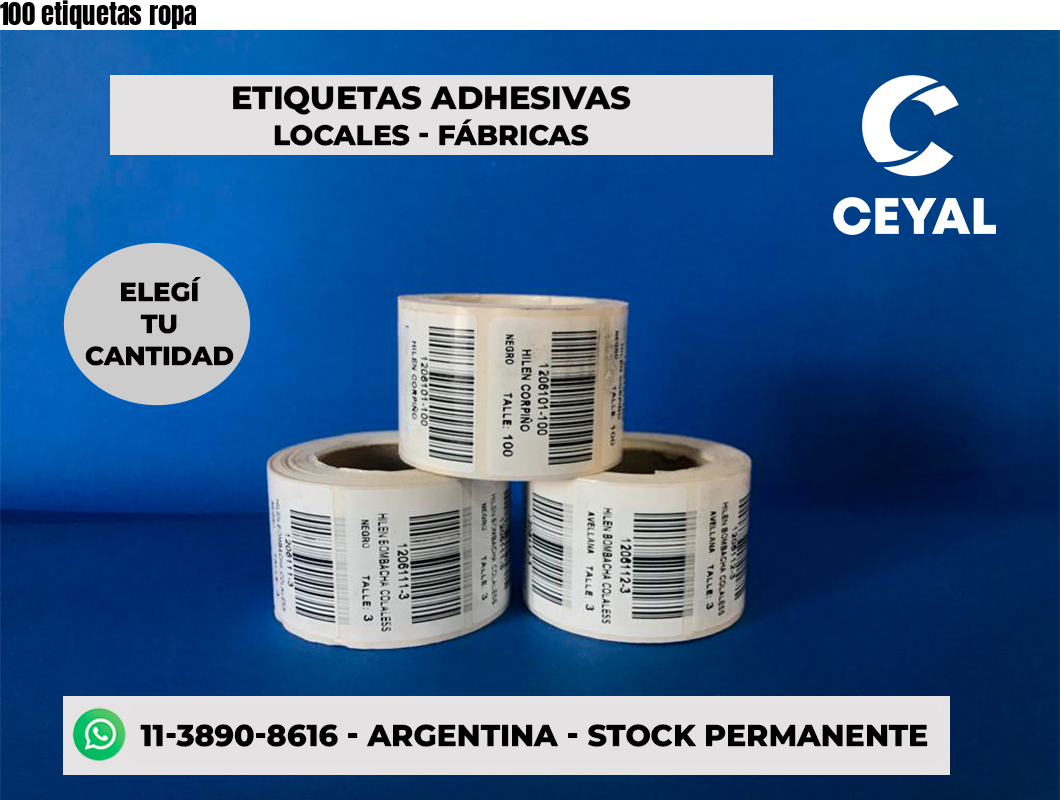 100 etiquetas ropa