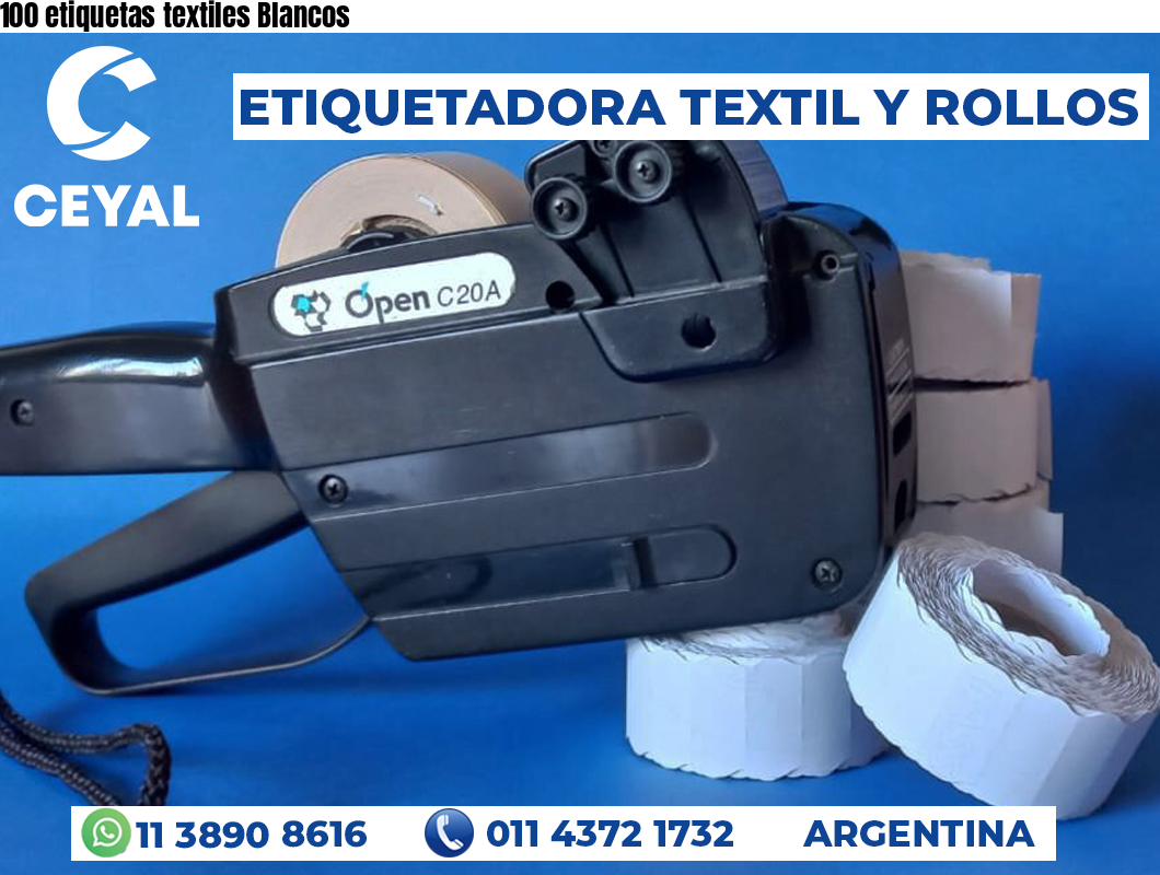 100 etiquetas textiles Blancos