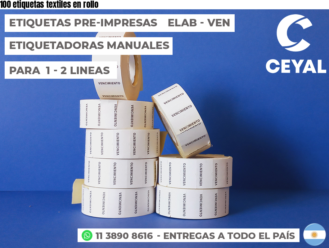 100 etiquetas textiles en rollo
