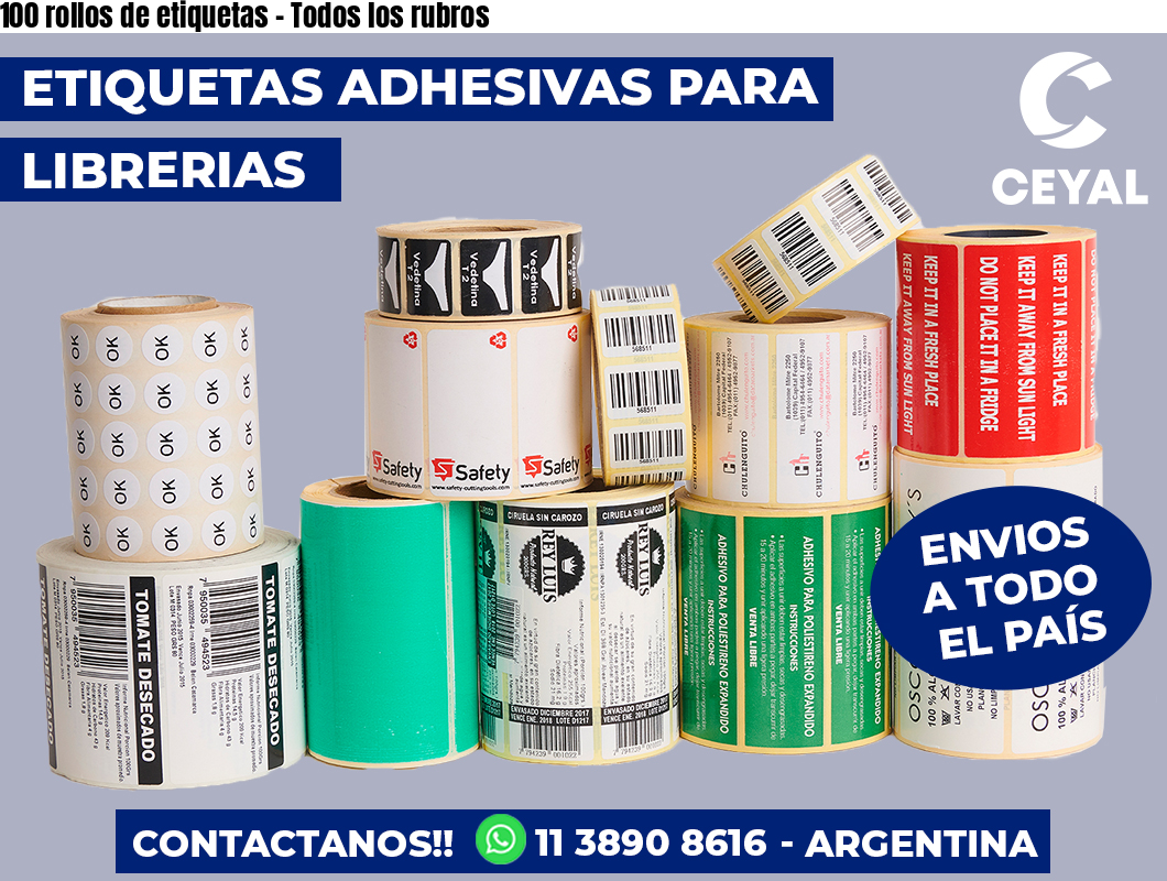 100 rollos de etiquetas - Todos los rubros