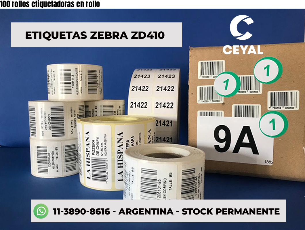 100 rollos etiquetadoras en rollo