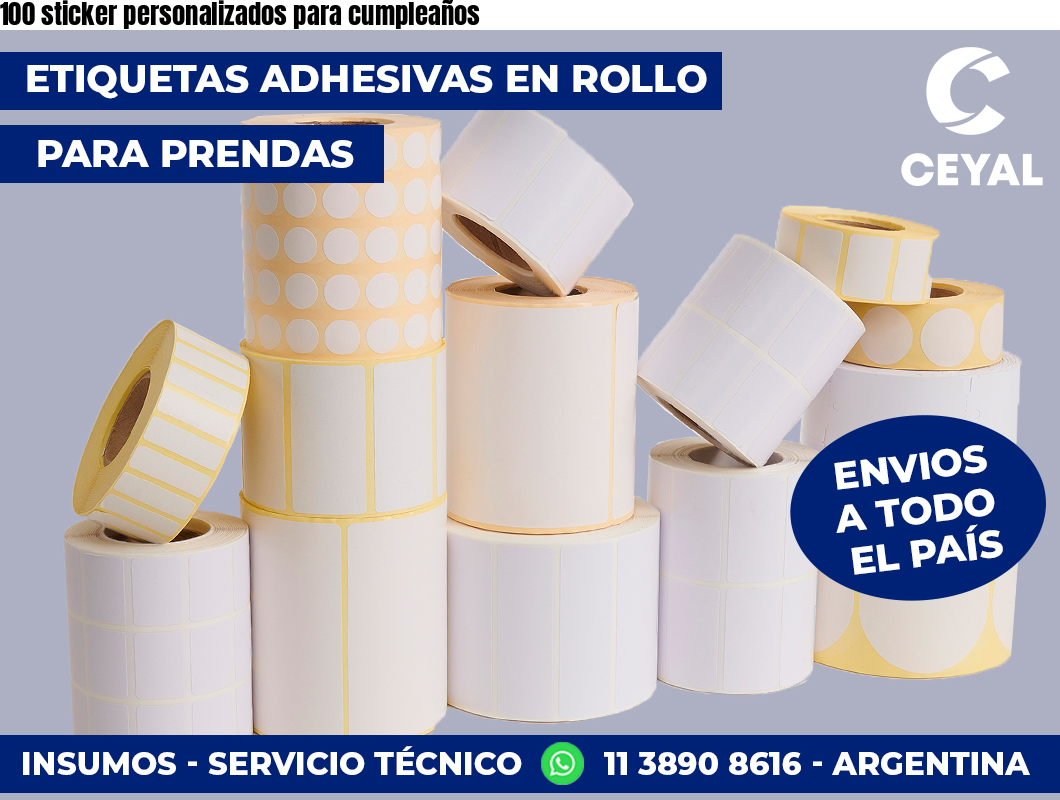 100 sticker personalizados para cumpleaños
