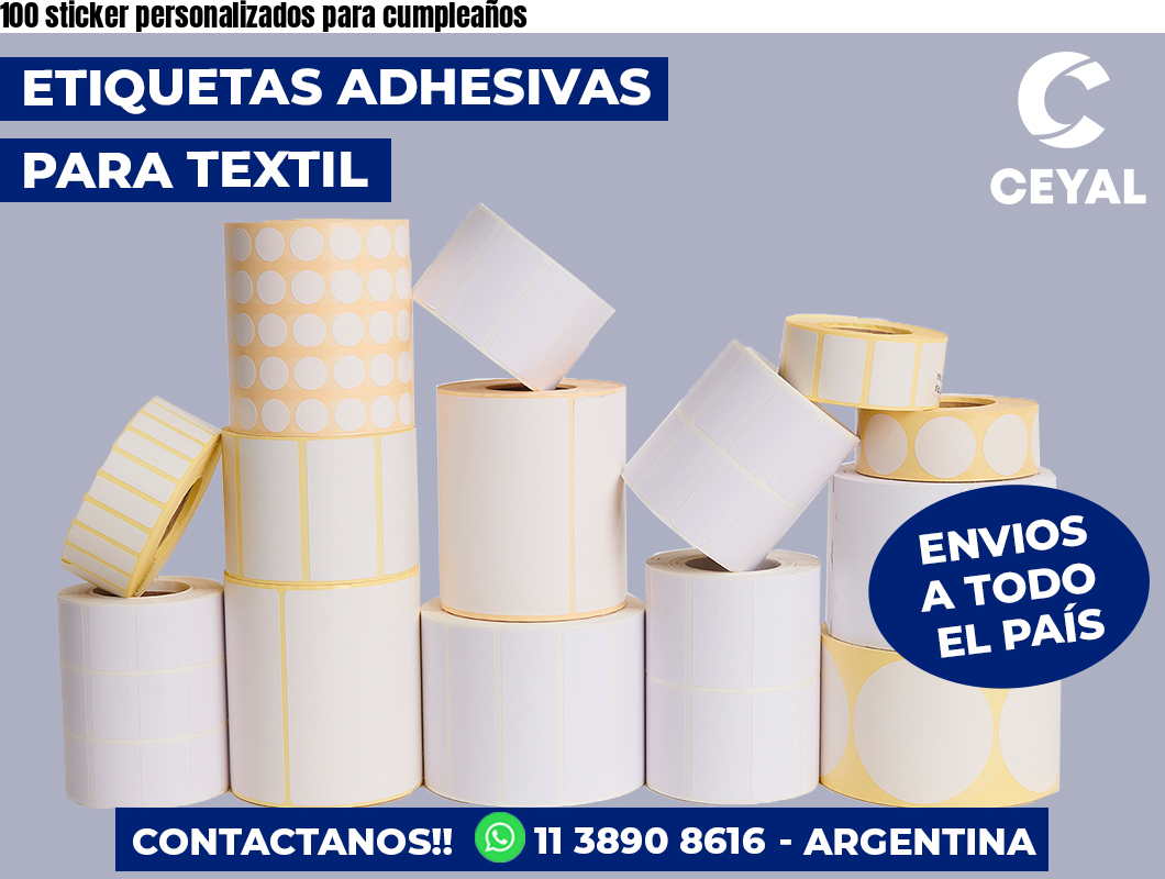 100 sticker personalizados para cumpleaños
