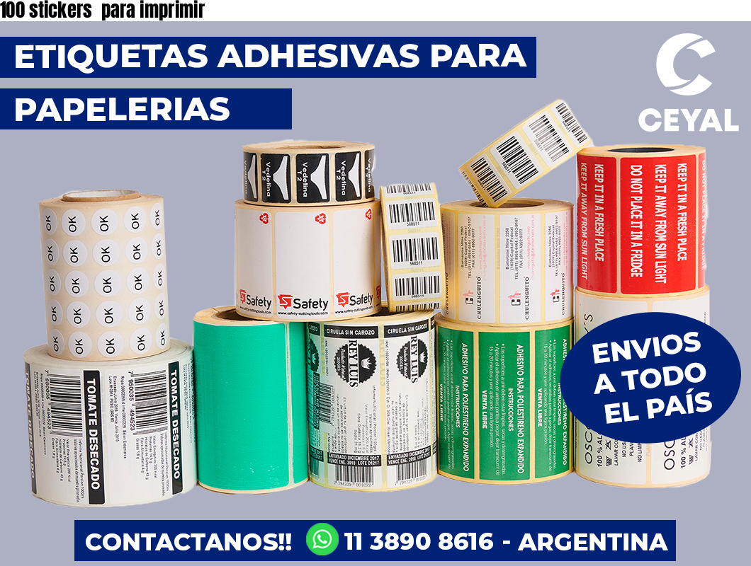 100 stickers  para imprimir