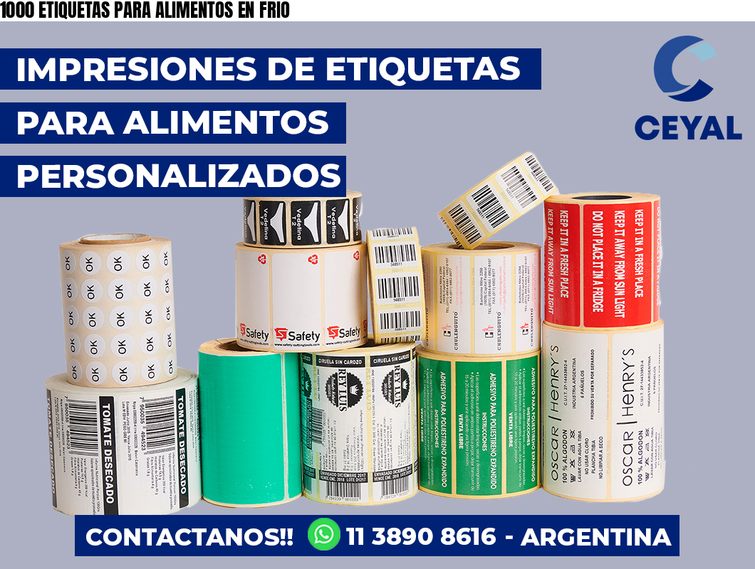 1000 ETIQUETAS PARA ALIMENTOS EN FRIO
