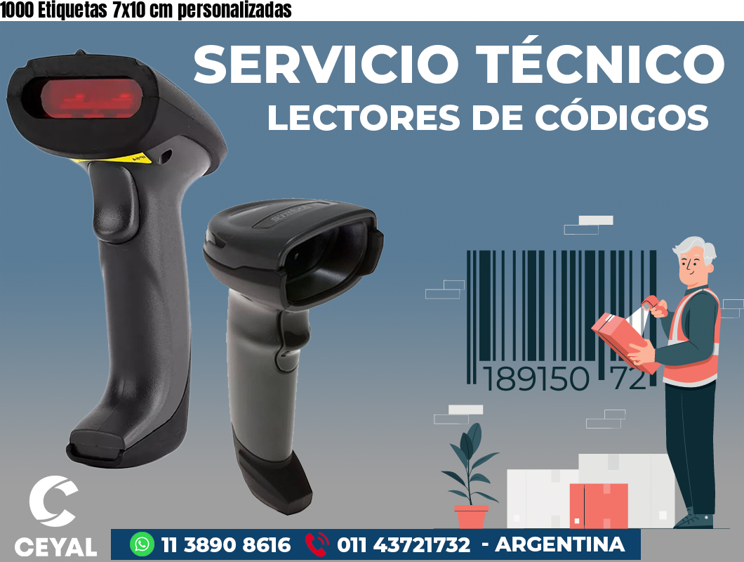 1000 Etiquetas 7x10 cm personalizadas