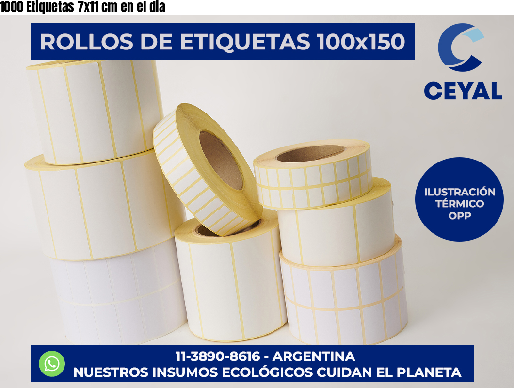 1000 Etiquetas 7×11 cm en el dia