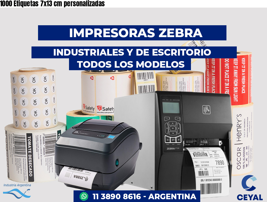1000 Etiquetas 7x13 cm personalizadas