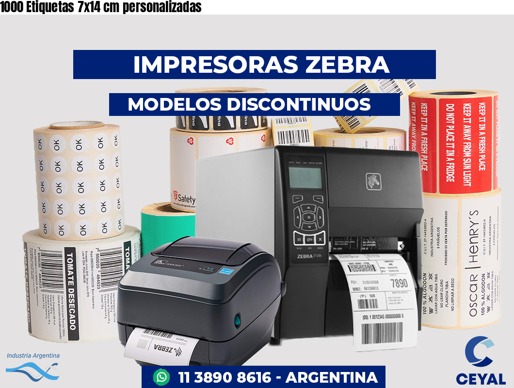 1000 Etiquetas 7x14 cm personalizadas