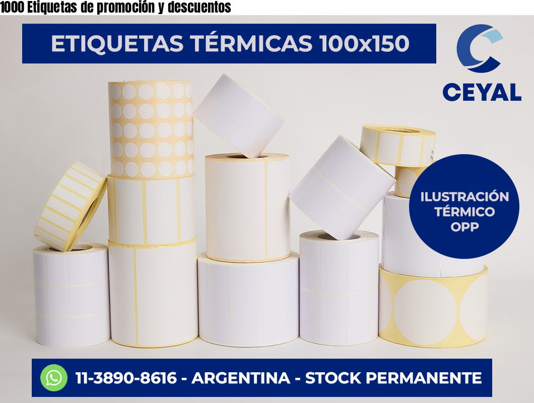 1000 Etiquetas de promoción y descuentos