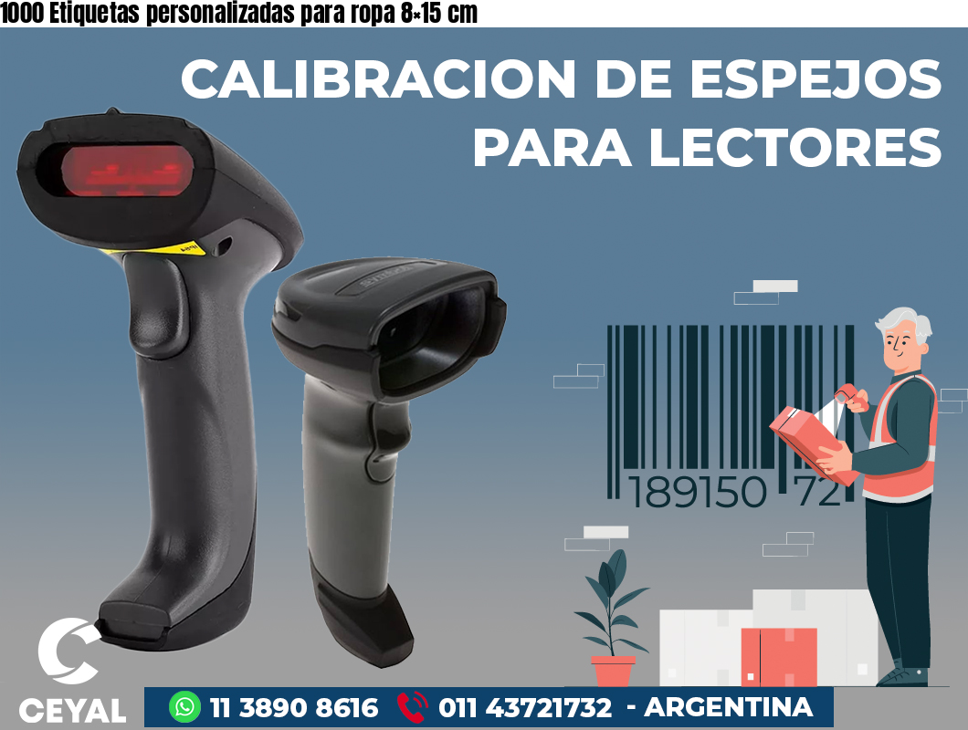 1000 Etiquetas personalizadas para ropa 8×15 cm